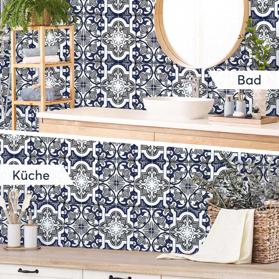 Fliesenaufkleber rechteckig Küche Bad - Azulejo Classic