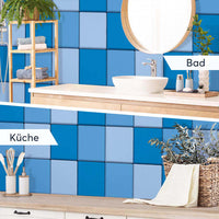 Fliesenaufkleber rechteckig Küche Bad - Blautöne