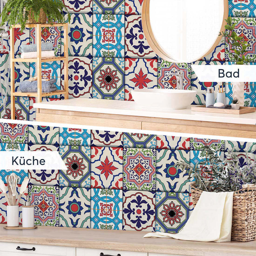 Fliesenaufkleber rechteckig Küche Bad - Bukhara Design