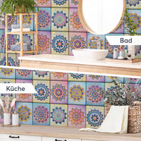 Fliesenaufkleber rechteckig Küche Bad - Indian Tiles