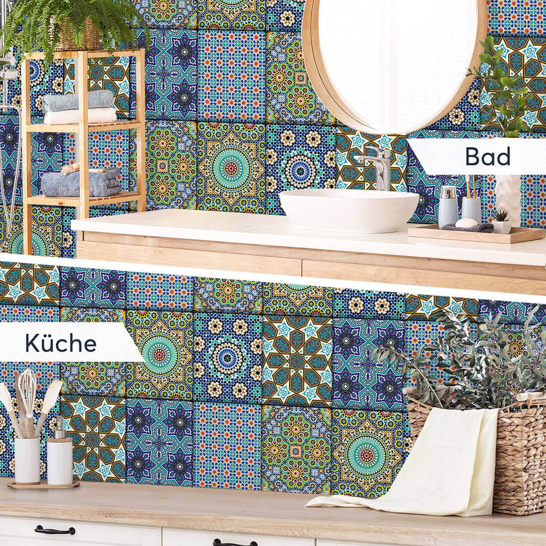 Fliesenaufkleber rechteckig Küche Bad - Orientalisches Mosaik