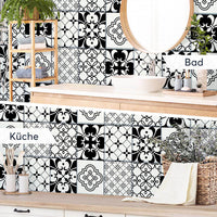 Fliesenaufkleber rechteckig Küche Bad - Schwarz weiße Fantasie
