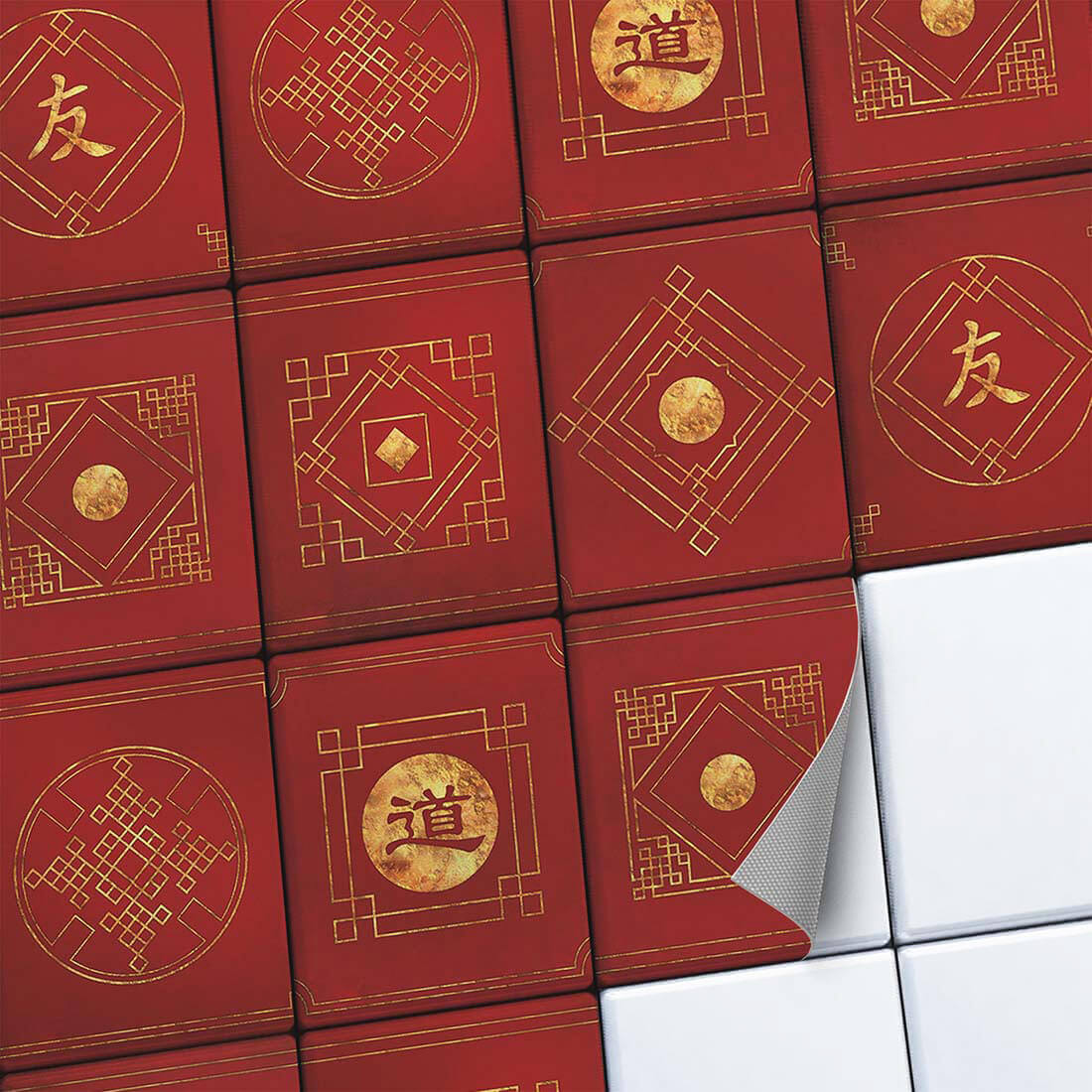 Fliesenaufkleber set rechteckig Küche Main - Chinese Tiles