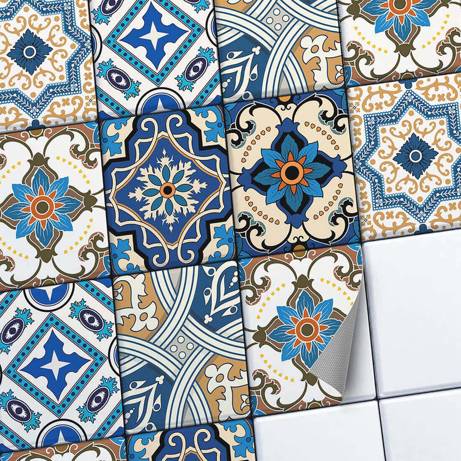 Fliesenaufkleber set rechteckig Küche Main - Lisboa Azulejos