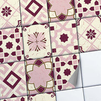 Fliesenaufkleber set rechteckig Küche Main - Mediterranean Tile Set - Red Purple