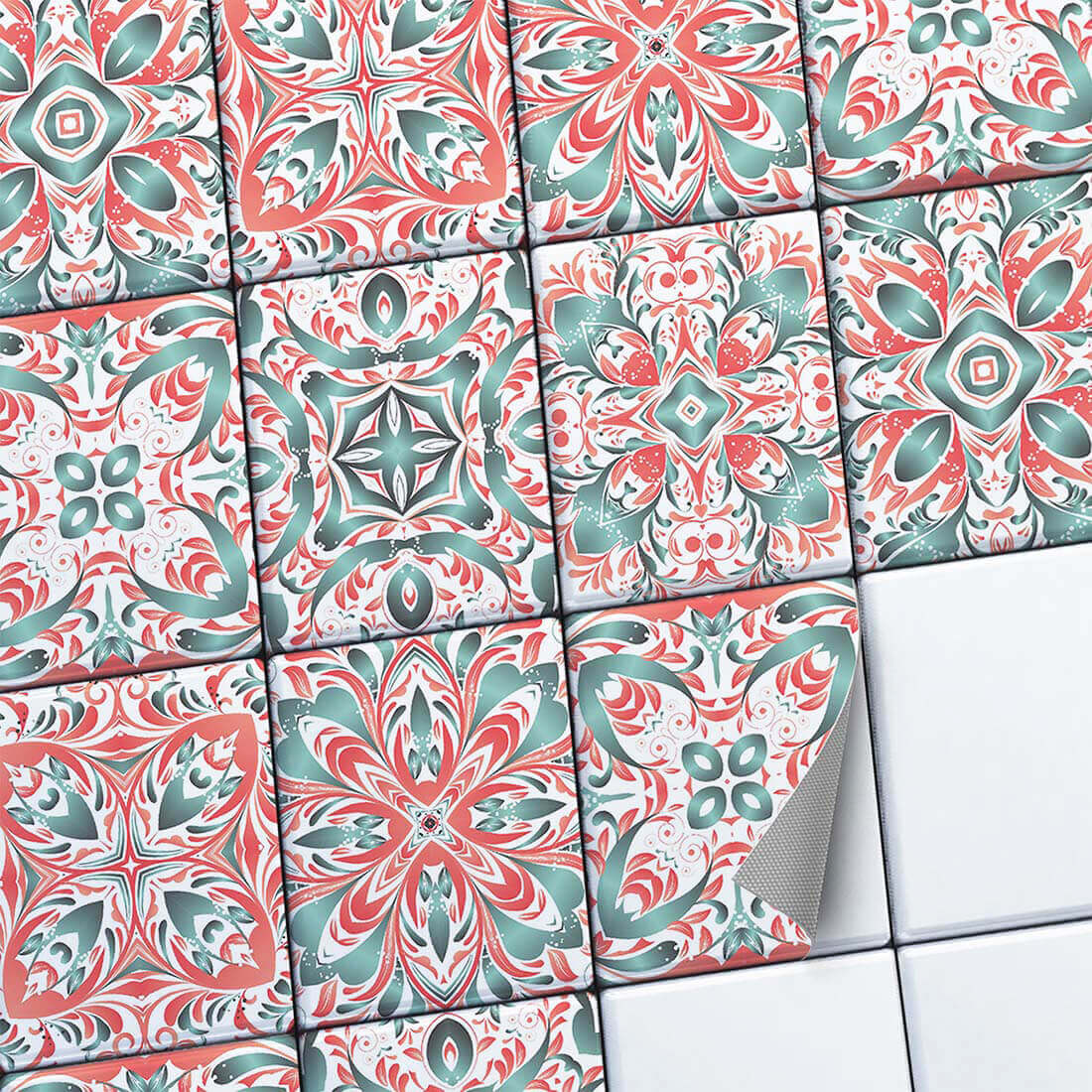 Fliesenaufkleber set rechteckig Küche Main - Mexican Tiles