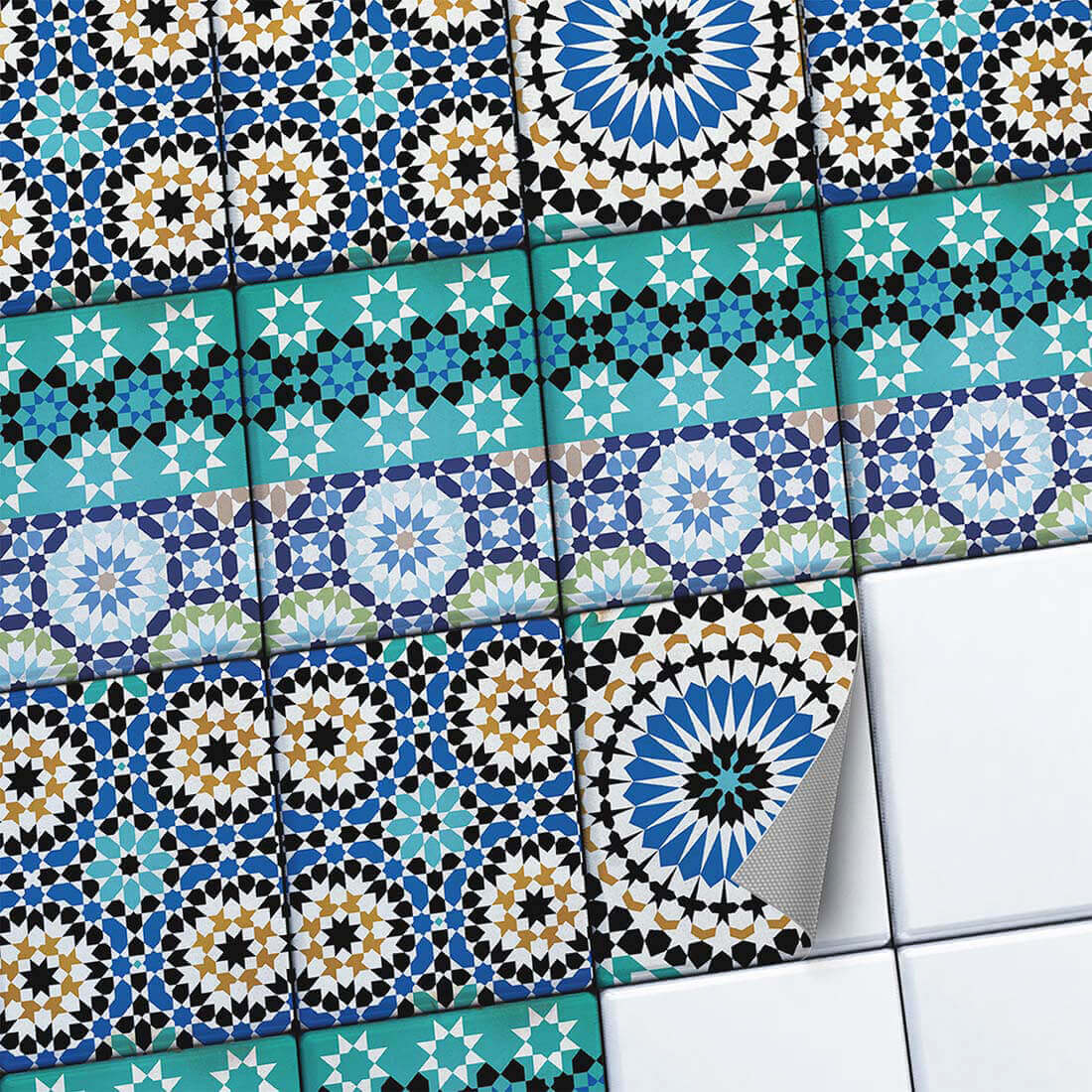 Fliesenaufkleber set rechteckig Küche Main - Tuerkisches Mosaik