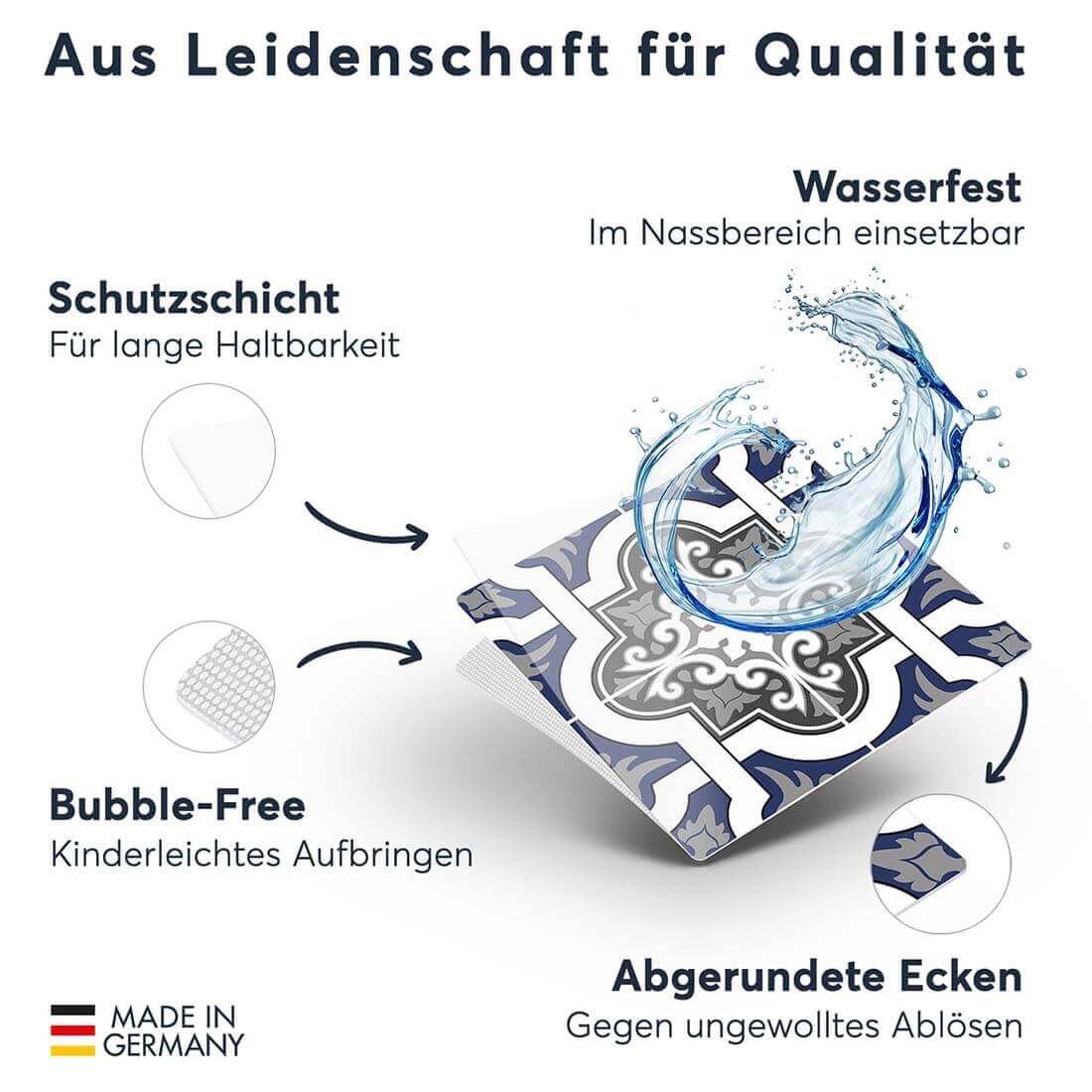 Fliesenfolie rechteckig - Azulejo Classic - Do-it-yourself - creatisto 