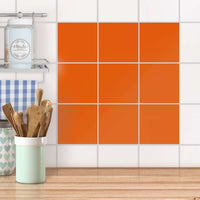 Fliesenaufkleber unifarben Küche - Orange Dark