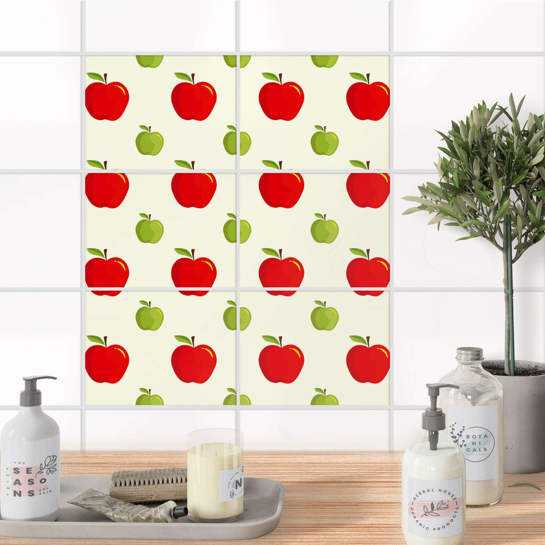 Fliesenfolie 20x15 cm Bad - An apple a day