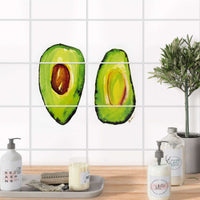 Fliesenfolie 20x15 cm Bad - Avocado halb und halb