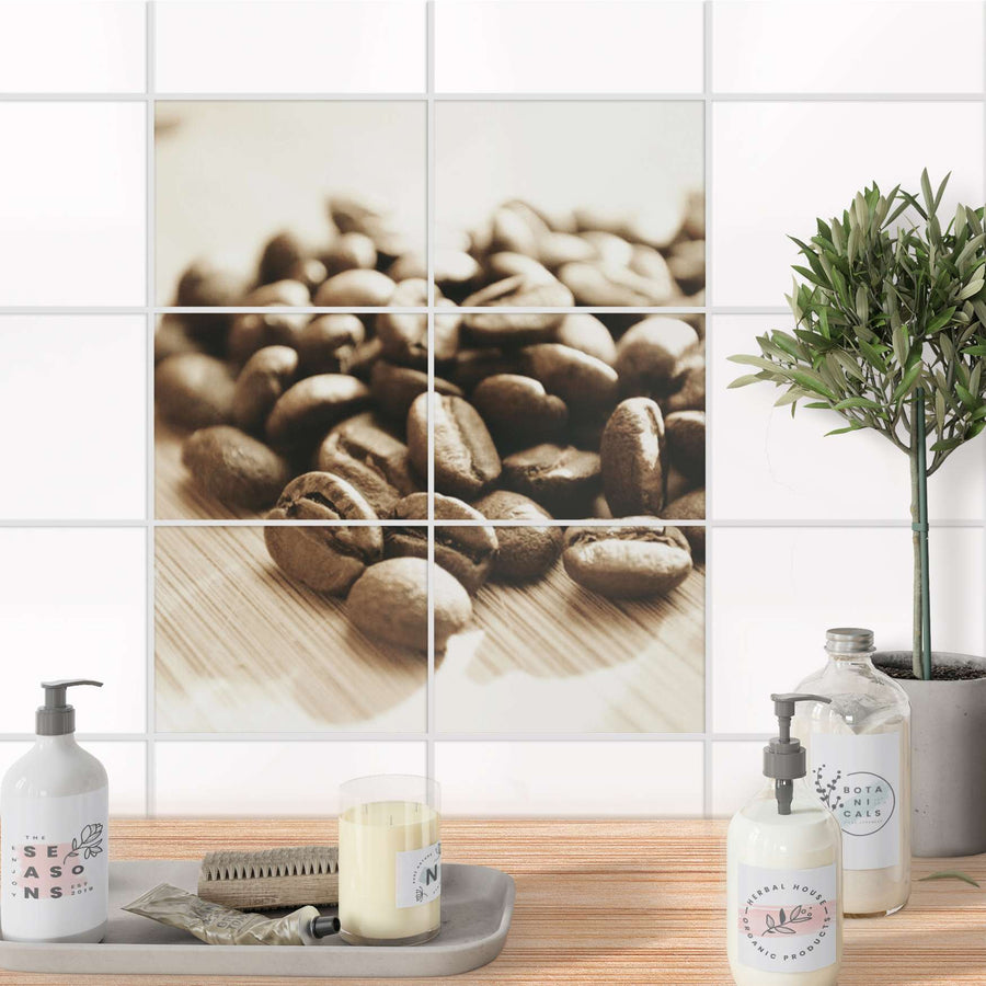 Fliesenfolie 20x15 cm Bad - Coffee Beans