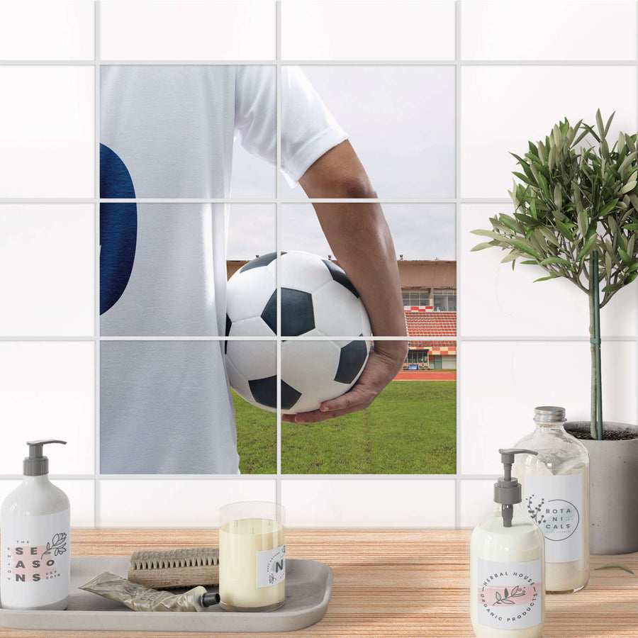 Fliesenfolie 20x15 cm Bad - Footballmania