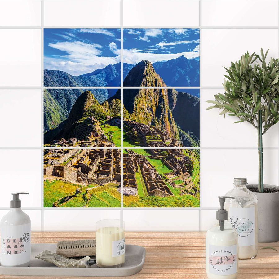 Fliesenfolie 20x15 cm Bad - Machu Picchu