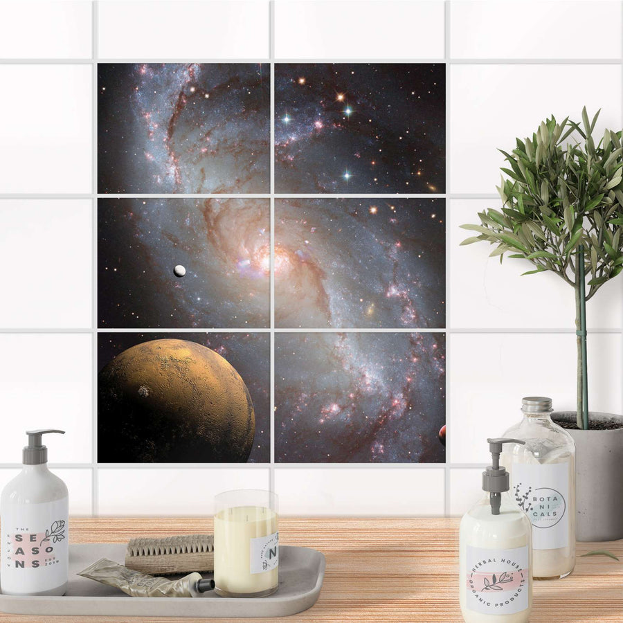 Fliesenfolie 20x15 cm Bad - Milky Way