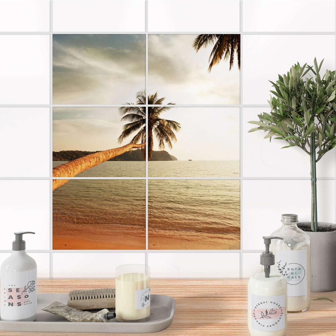 Fliesenfolie 20x15 cm Bad - Paradise