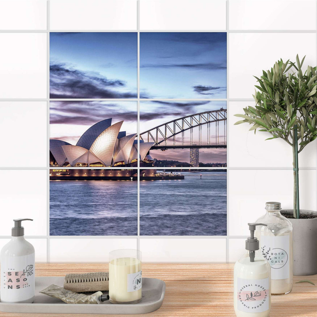Fliesenfolie 20x15 cm Bad - Sydney
