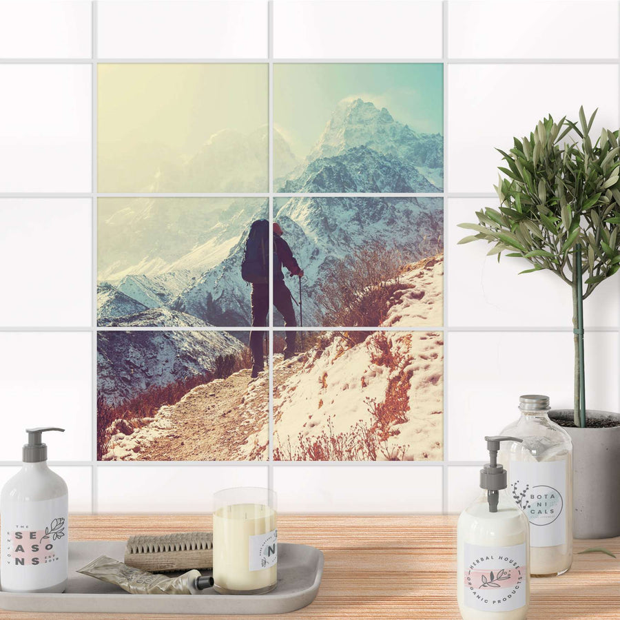 Fliesenfolie 20x15 cm Bad - The sky is the limit