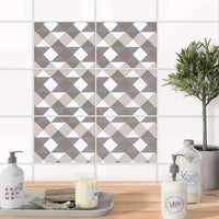 Fliesenfolie 20x15 cm Bad - Triangle Pattern - Grau