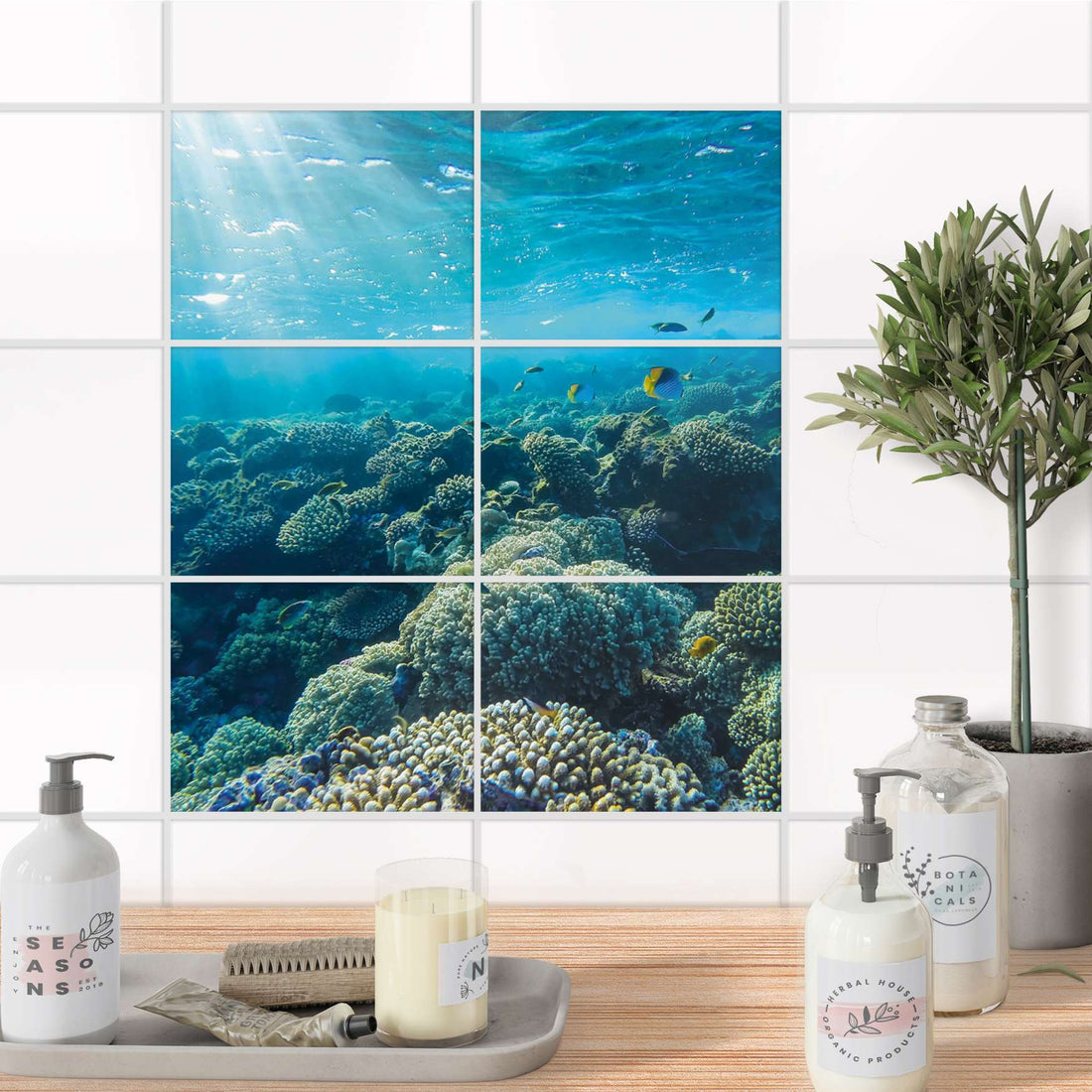 Fliesenfolie 20x15 cm Bad - Underwater World