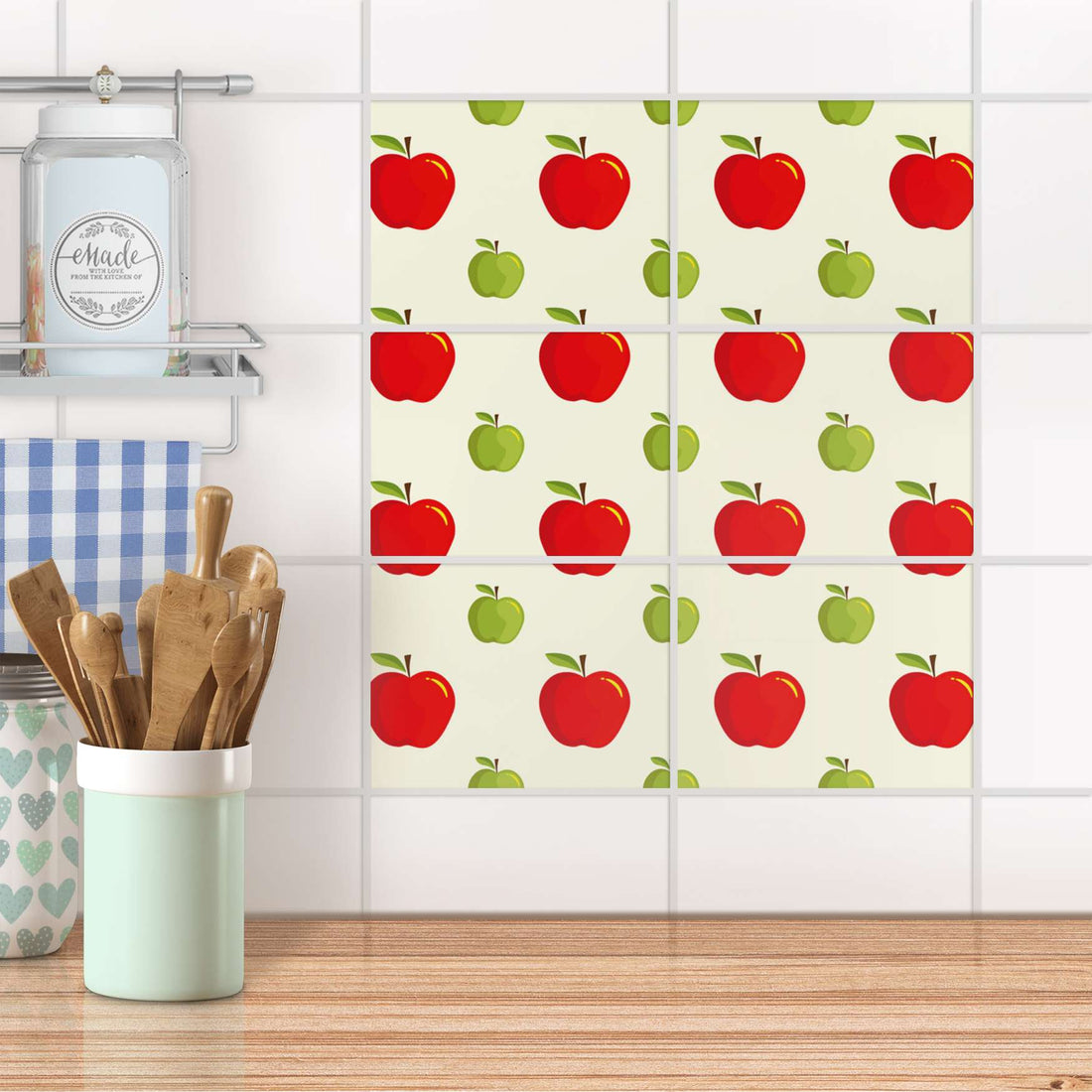 Fliesenfolie 20x15 cm Küche - An apple a day