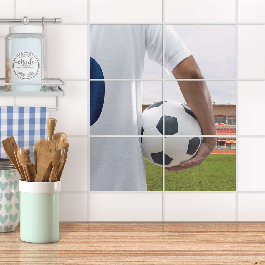 Fliesenfolie 20x15 cm Küche - Footballmania