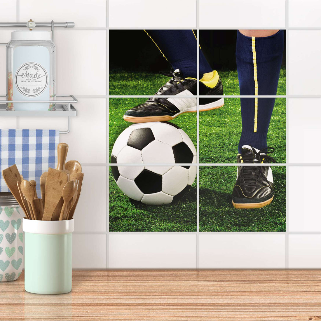 Fliesenfolie 20x15 cm Küche - Fussballstar
