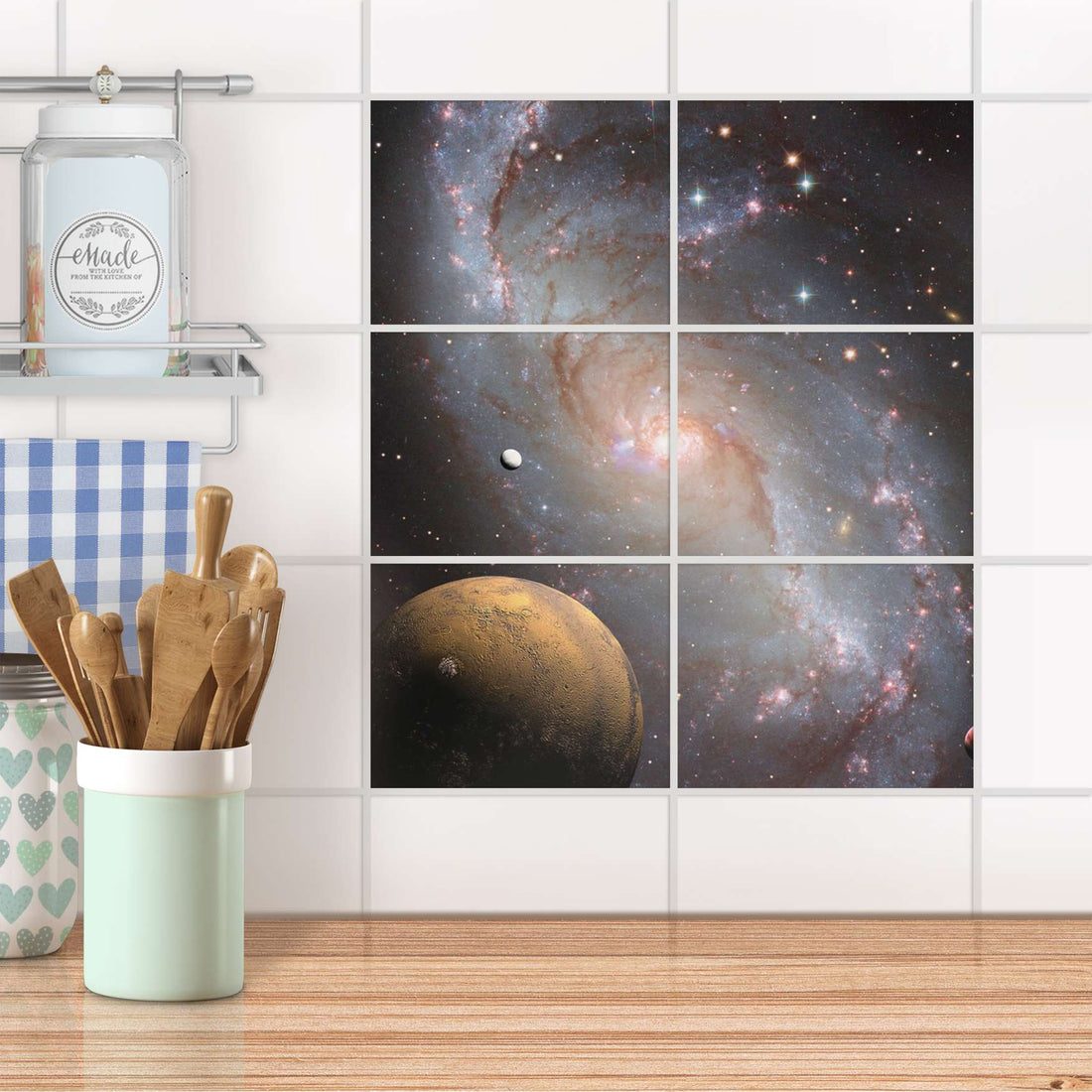Fliesenfolie 20x15 cm Küche - Milky Way