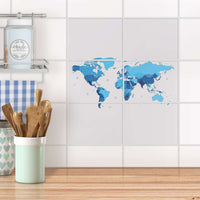 Fliesenfolie 20x15 cm Küche - Politische Weltkarte