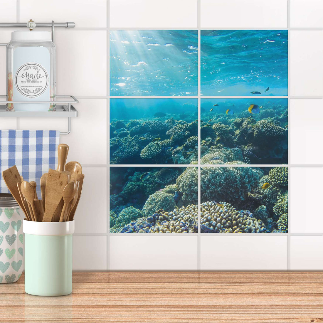Fliesenfolie 20x15 cm Küche - Underwater World