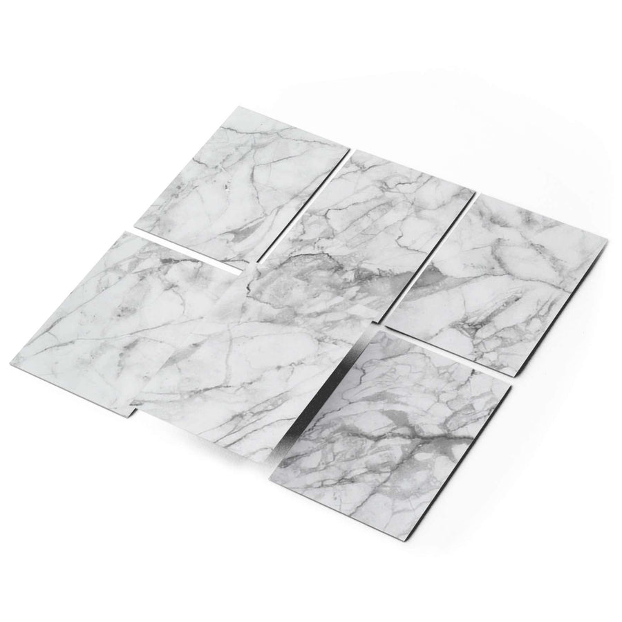 Fliesenfolie 20x15 cm Selbstklebend - Marmor weiß