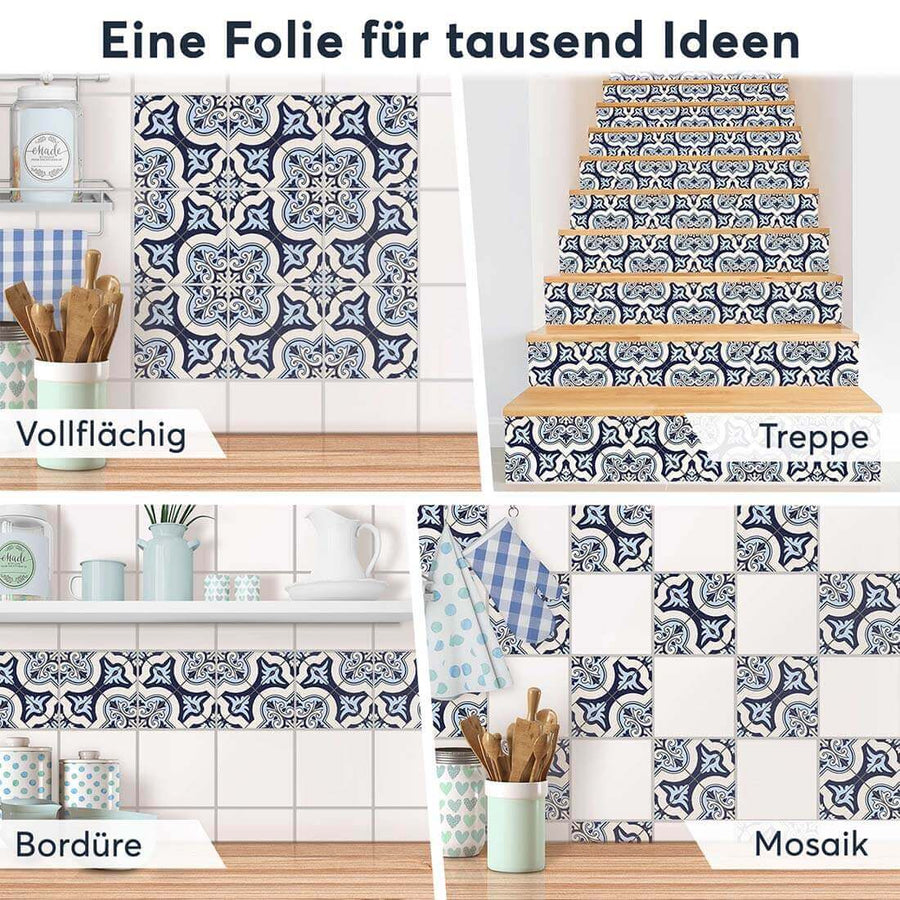 Fliesenaufkleber Selbstklebend Anwendung - Azulejo Cross