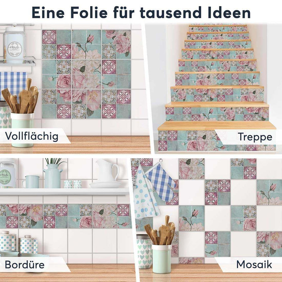 Fliesenaufkleber Selbstklebend Anwendung - Durch die Blume