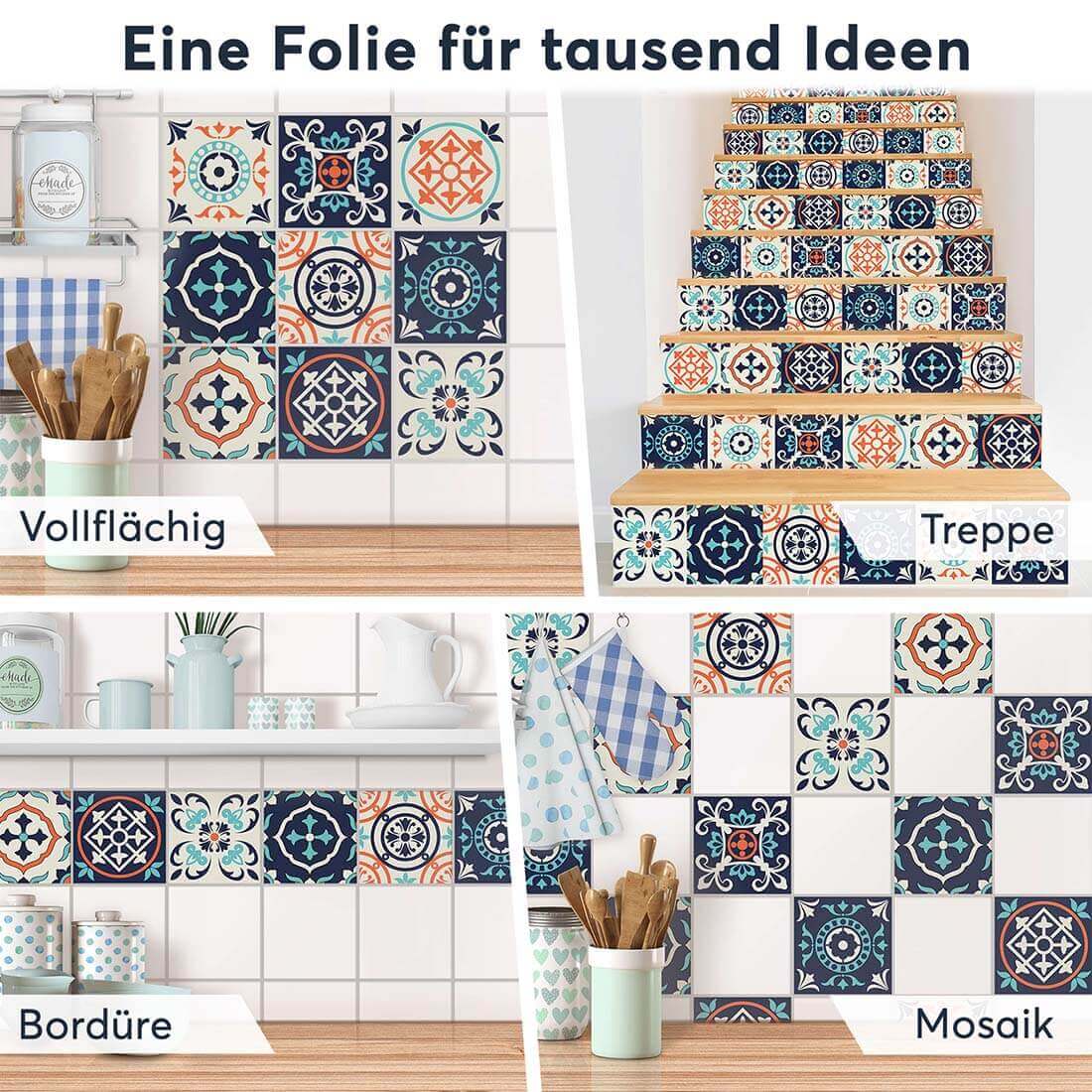 Fliesenaufkleber Selbstklebend Anwendung - Oriental Art
