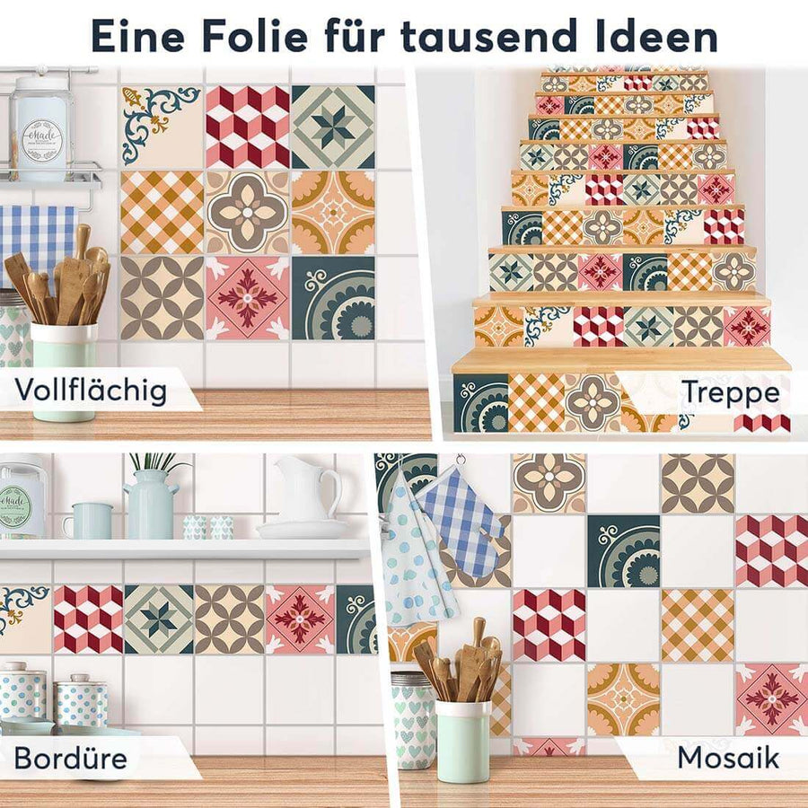 Fliesenaufkleber Selbstklebend Anwendung - Swedish Tiles