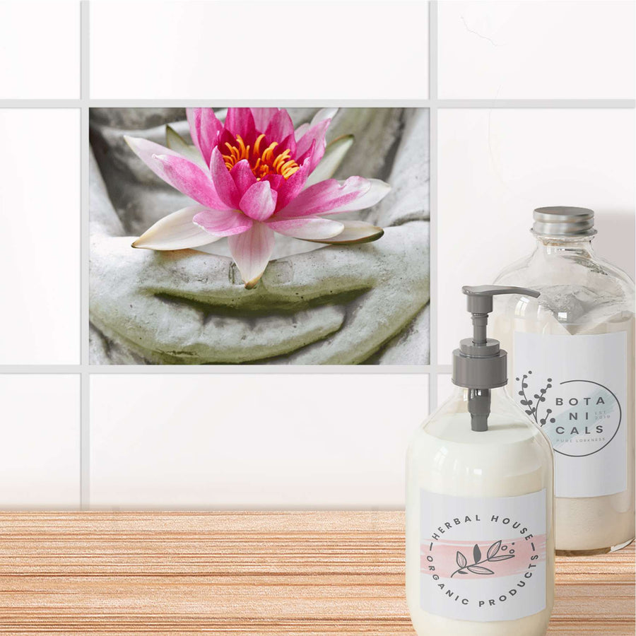Fliesenfolie Bad - Flower Buddha