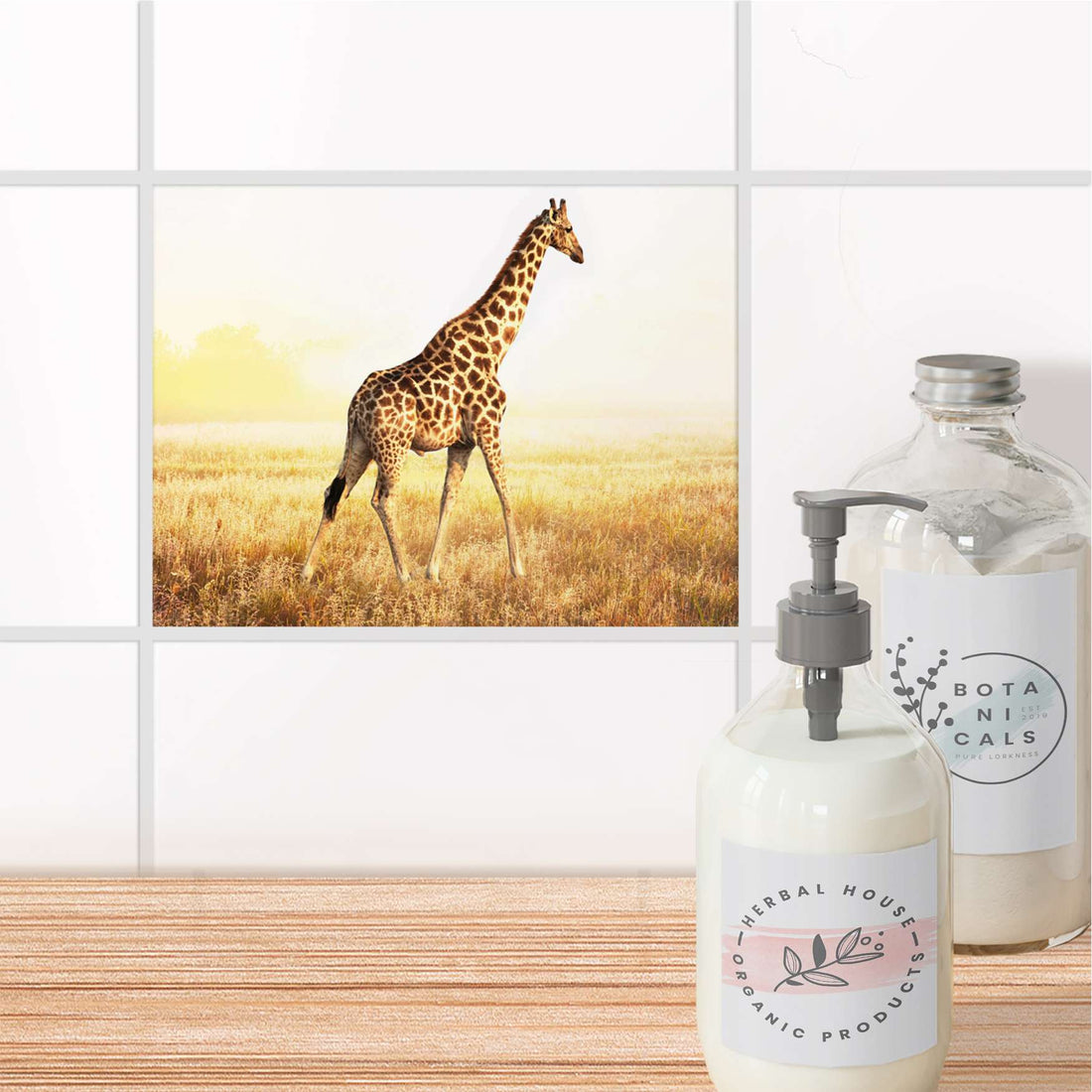 Fliesenfolie Bad - Savanna Giraffe