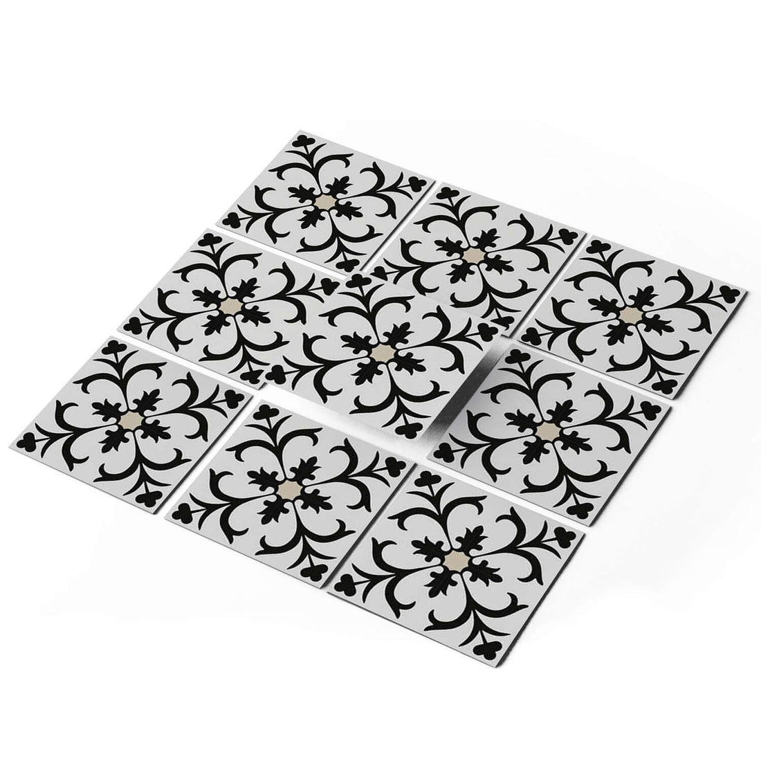Fliesenfolie - Black Flower Pattern - Do-it-yourself - creatisto pds1