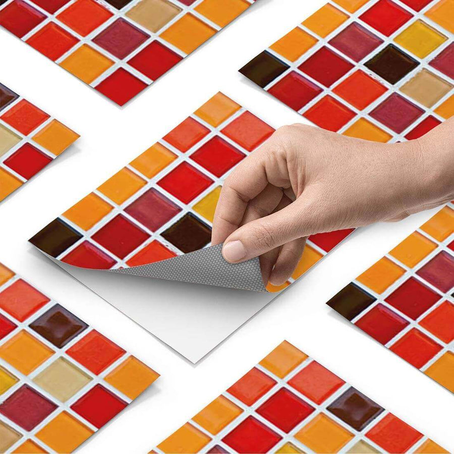 Klebefliesen rechteckig Mosaik Rot-Orange - Paket - creatisto pds1