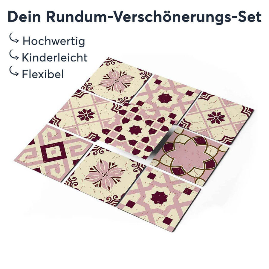 Klebefliesen Mediterranean Tile Set - Red Purple - Groesse - creatisto 