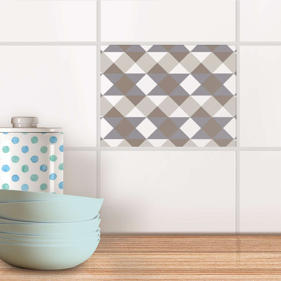 Fliesenfolie Küche - Triangle Pattern - Grau