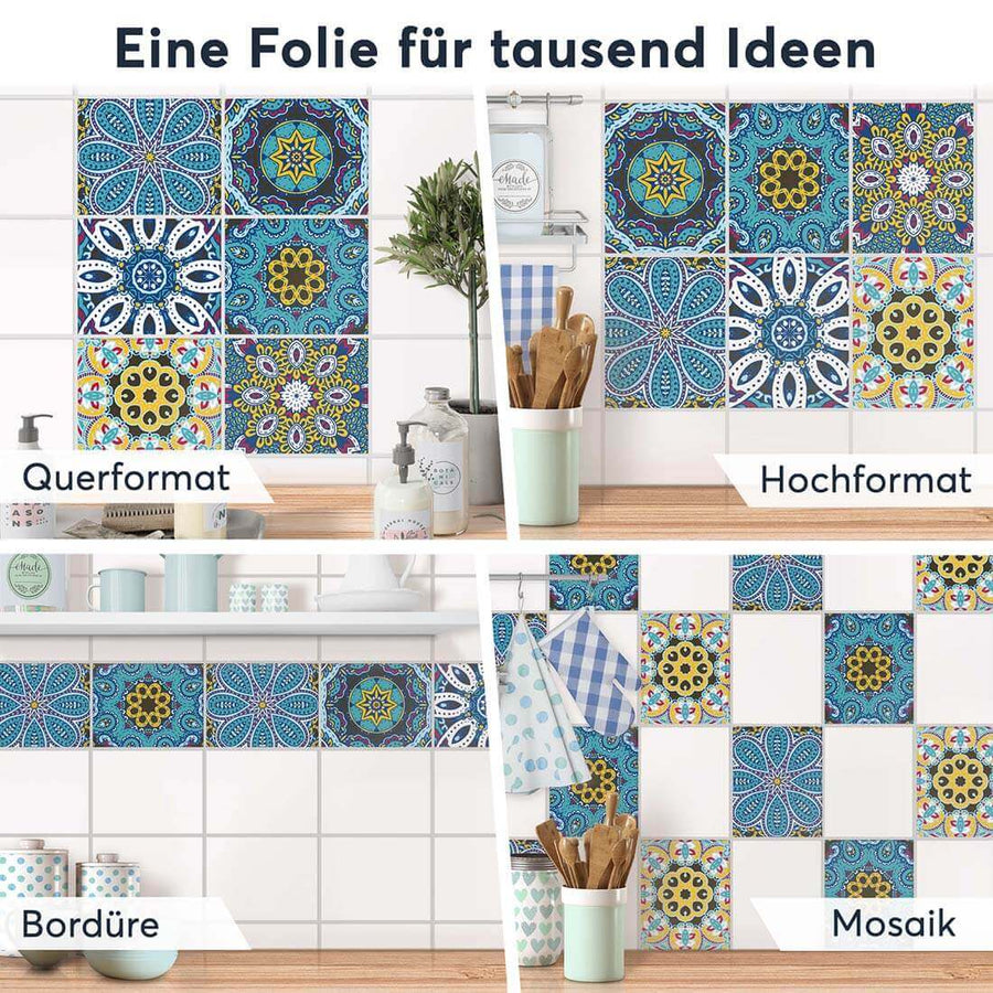 Fliesenaufkleber rechteckig Selbstklebend Anwendung - 1001 Nacht