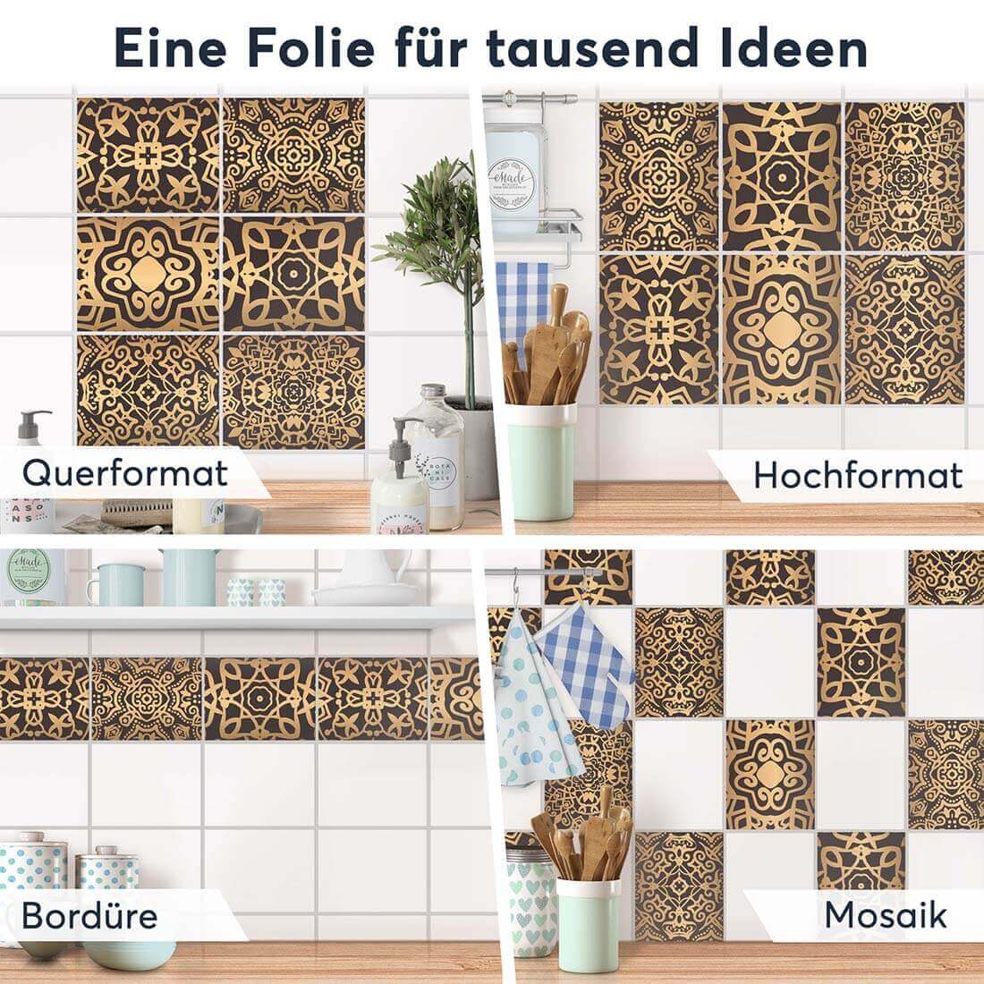 Fliesenaufkleber rechteckig Selbstklebend Anwendung - Samarkand