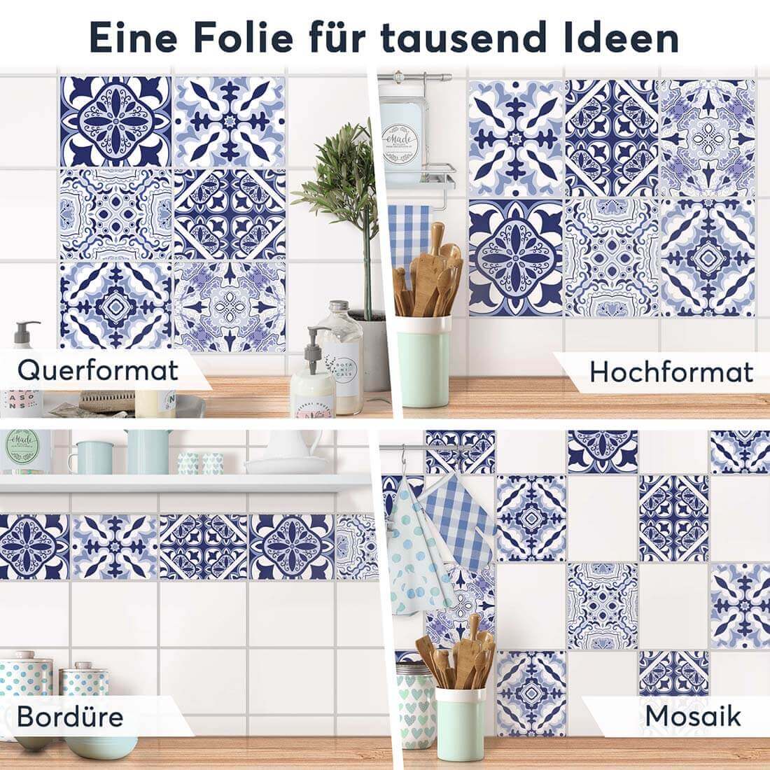 Fliesenaufkleber rechteckig Selbstklebend Anwendung - Spanish Love