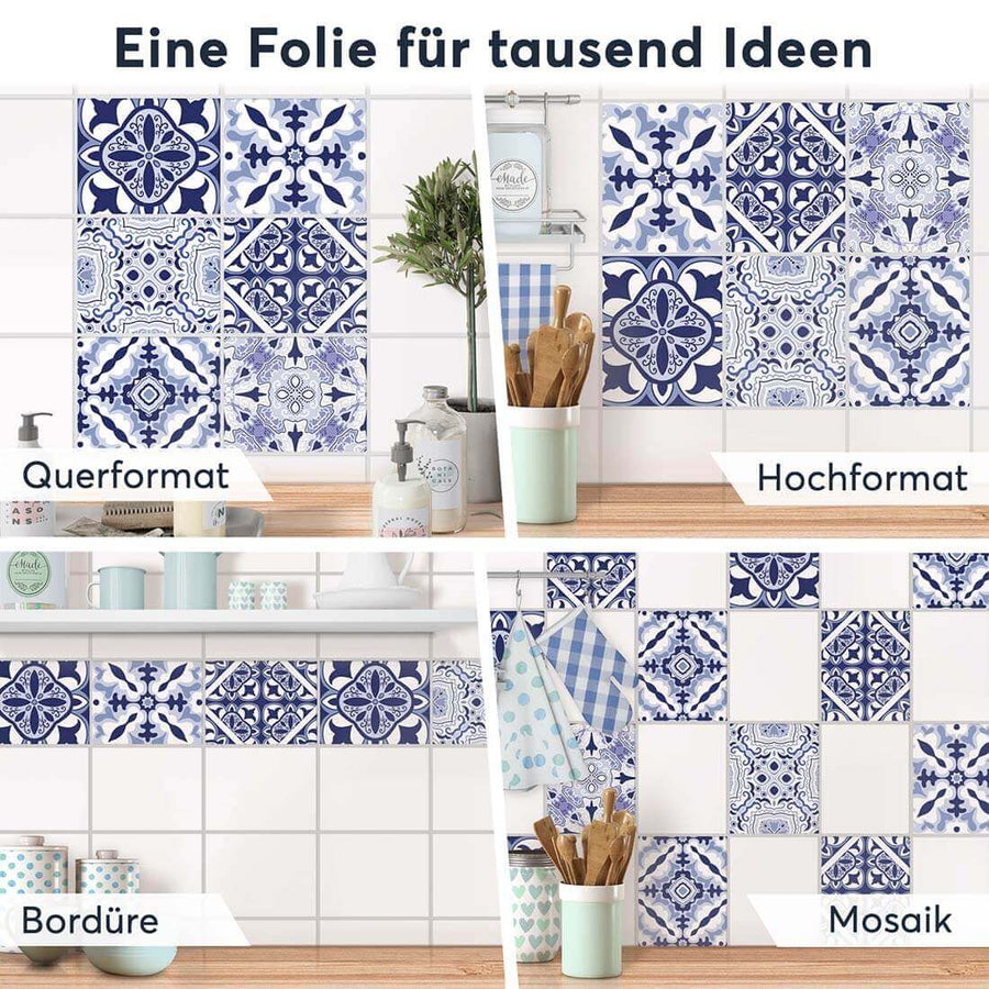 Fliesenaufkleber rechteckig Selbstklebend Anwendung - Spanish Love