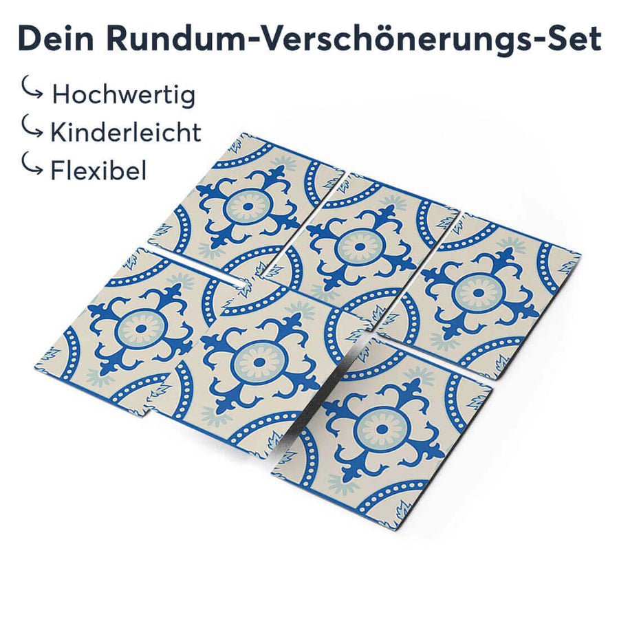 Klebefliesen rechteckig Blue Pattern Line - Groesse - creatisto 