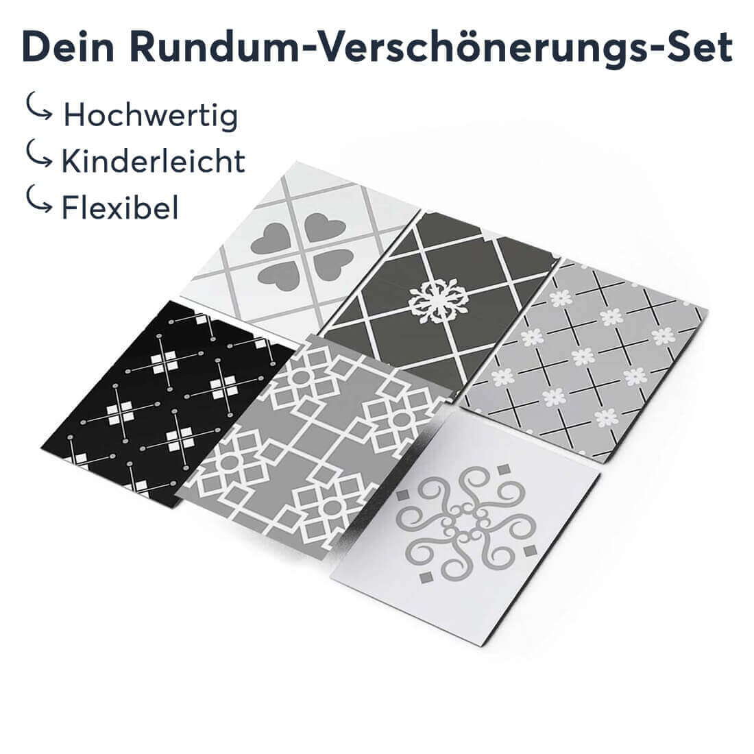 Klebefliesen rechteckig Grey Love - Groesse - creatisto 