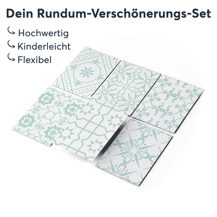 Klebefliesen rechteckig Türkise Ornamente - Groesse - creatisto 