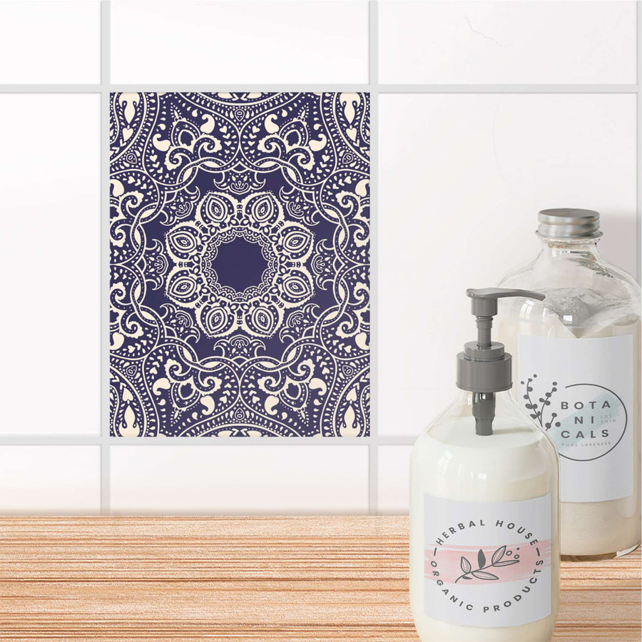 Fliesensticker Bad - Blue Mandala