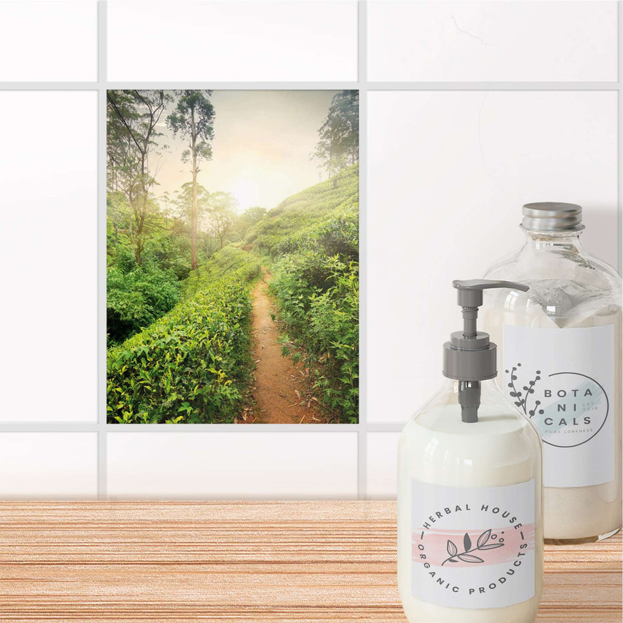 Fliesensticker Bad - Green Tea Fields